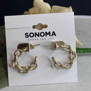 Sonoma Link Style Open Hoop Earrings .75in